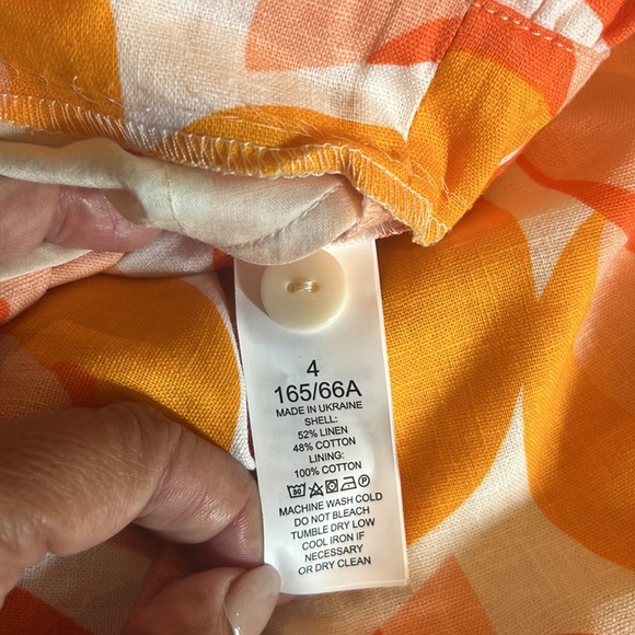 NWT Kate Spade Peaches Print Linen Blend High Rise Preppy Dressy Ruffle Shorts - Picture 7 of 7